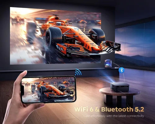 Miniatura 5 de Proyector inteligente con WiFi 6 y Bluetooth de [1500 ANSI/Google TV/Control de voz], compatible con 4K, Proyector de películas al aire libre
