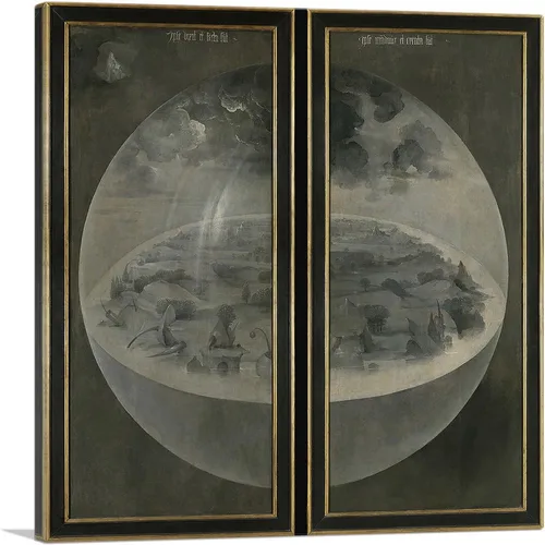 ARTCANVAS Hieronymus Bosch - Lienzo decorativo con detalles de The Garden of Earthly Delights - Lienzo decorativo con marco estirado y enmarcado