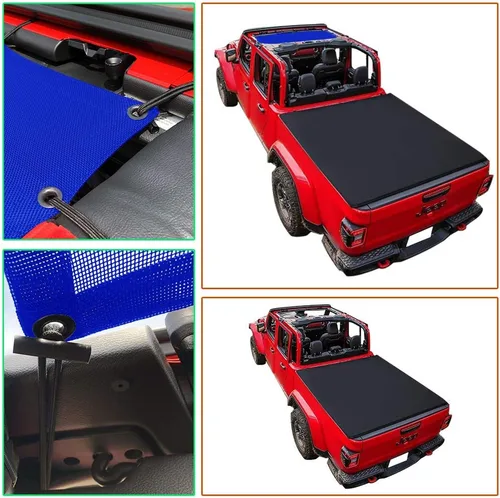 Miniatura 3 de Shadeidea - Parasol para capota de automóvil, parte delantera, funda de malla de color azul, bloqueador ultravioleta con bolsa de transporte