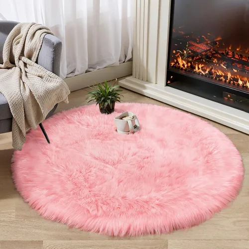 Miniatura 19 de Ciicool Alfombras de Piel de Oveja Sintética Suaves Alfombra de Piel Sintética Suave Beige Alfombra Esponjosa Funda para Silla y Sofá Alfombra