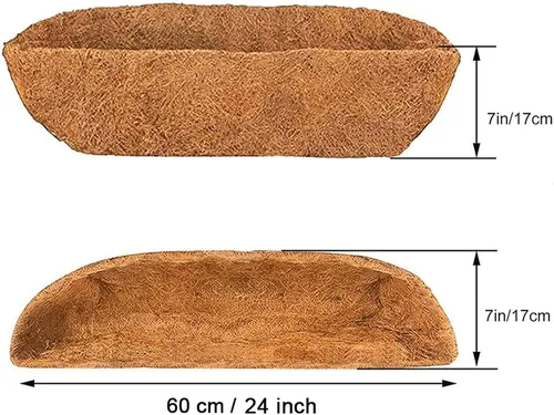 Miniatura 4 de 2 revestimientos de coco natural para macetas, revestimientos de cesta colgante de 24/30/36/48 pulgadas, forro de repuesto de fibra de coco