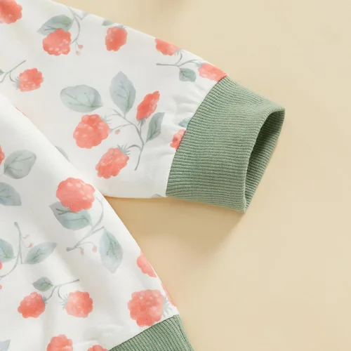 Miniatura 20 de Kaipiclos Ropa occidental para bebé niña, con lindo estampado con volantes, manga larga, pantalones para otoño e invierno, trajes de vaquera