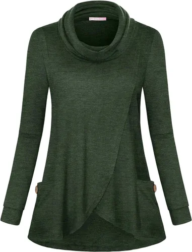 Miniatura 2 de Joymom Sudadera de maternidad con cuello vuelto cálido para lactancia materna