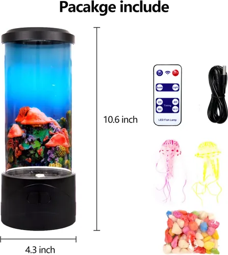 Miniatura 4 de Toycol Lámpara de Medusas Burbuja, Lámpara Nocturna LED de 8 Cambios de Color, Lámparas de Tanque de Acuario de Estado de Ánimo para Adultos Niños