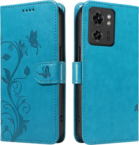 Miniatura 114 de Funda para Motorola Moto E22/E22i, piel sintética, con tarjetero y correa para la muñeca, a prueba de golpes, funda magnética para Motorola Moto Rojo