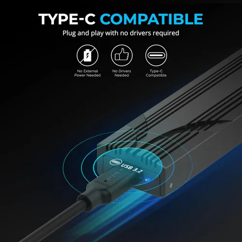 Miniatura 2 de SABRENT Carcasa USB C NVMe, Carcasa SSD M.2 sin herramientas para 2230-2280, adaptador USB 3.2 Gen 2 de 10 Gbps, refrigeración de aluminio, carcasa