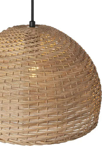 Miniatura 4 de Calypso - Lámpara de techo de cúpula de mimbre tejida a mano y de metal, teñida natural