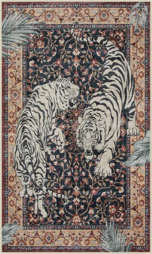 Miniatura 22 de Moynesa Alfombras Lavables de Tigre, Alfombras de Área de Entrada de 3x5, Alfombra Suave Vintage Antideslizante para Sala de Estar, Tapete