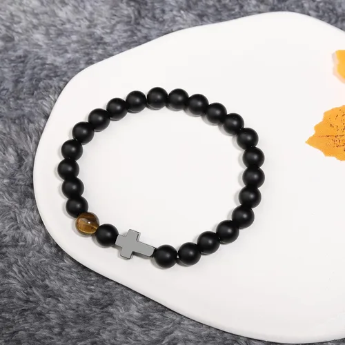 Miniatura 5 de To Mens Boys Beaded Cross Bracelet Gifts for Dad, Bonus Dad, Uncle, Son, Nephew, Grandson - Fathers Day Birthday Christmas Gifts First Communion