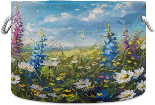Miniatura 29 de senya Cesta de almacenamiento grande plegable bolsa de ropa redonda plegable de tela para ropa sucia cesta de lavado plegable para niños coches