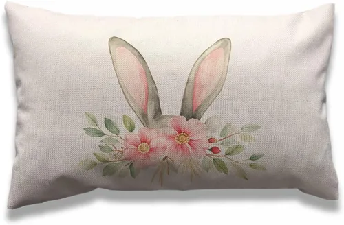 Miniatura 8 de AOYEGO Funda de almohada de cuadros rojos y verdes de 12 x 20 pulgadas, fundas de almohada rectangulares de algodón y lino para decoración