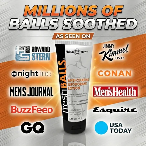 Miniatura 4 de Fresh BALLS Cream - Loción calmante antirozaduras para hombre en polvo, desodorante de bolas e higiene para el área de la ingle, la crema