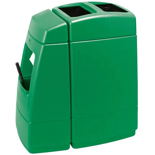 Miniatura 3 de Contenedor de basura negro de 28 galones con dispensador de toallas, escobilla de goma y estación de lavado de parabrisas, cubo de basura, papelera