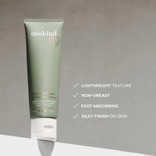 Miniatura 4 de Onekind Mega Multitasker Crema hidratante para todo el día, crema facial hidratante con ácido hialurónico y glicerina, hidratante antienvejecimiento