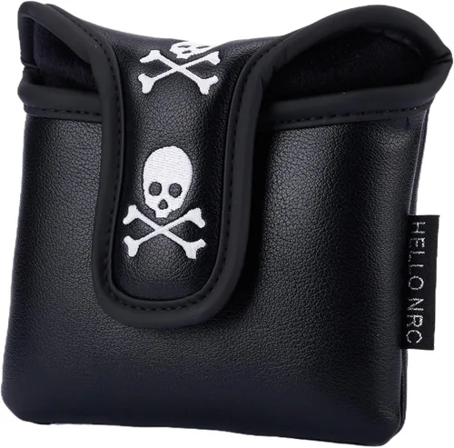 Miniatura 5 de Golf Club Skull Square Mallet Putter Cover Magnetic Closure Skeleton PU Leather Headcover