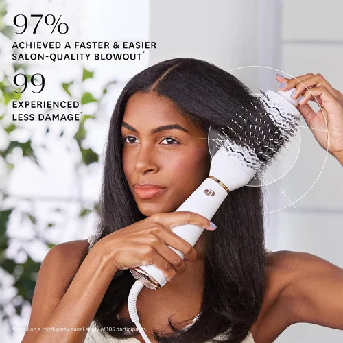 Miniatura 4 de T3 AireBrush One Step Smoothing and Volumizing Hair Blow Dryer Brush, for Fast Drying and Styling with Multiple Heat and Speed Settings, Ceramic and