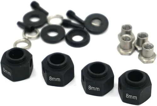 Miniatura 10 de MOHERO Bujes de rueda hexagonales de aleación de aluminio de 0.354 in de grosor y 0.472 in para Trx4 1/10 RC modelo Crawler (rojo, 0.354 in)