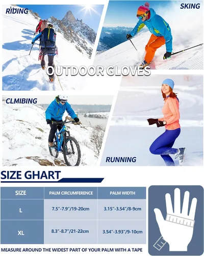 Miniatura 7 de JaGely 4 pares de guantes de invierno para hombres y mujeres, guantes de nieve impermeables, guantes cálidos para pantalla táctil, guantes