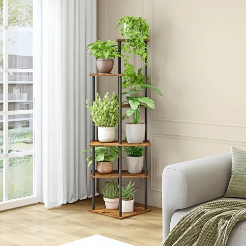 Miniatura 3 de Soporte para plantas de interior de 6 niveles de metal para múltiples macetas, soportes altos para flores de esquina para sala de estar, balcón