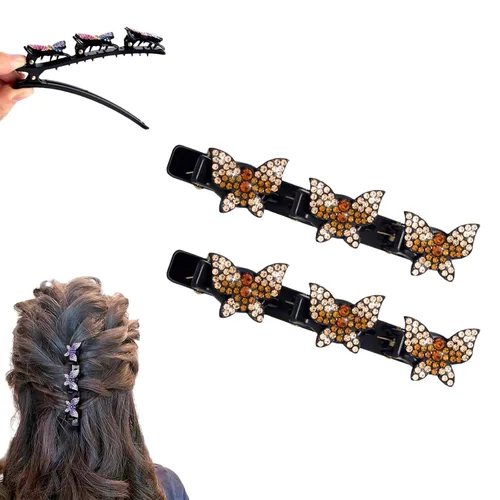 Miniatura 17 de Pinzas para el cabello trenzadas con piedra de cristal brillante para mujeres y niñas, pinzas para el cabello con diamantes de imitación 2025