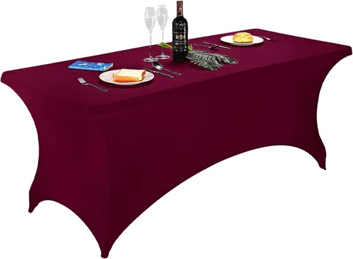 Miniatura 59 de FORLIFE - Funda de mesa de elastano, mantel ajustado de 4 pies para mesas rectangulares, funda elástica para patio, universal para bodas, banquetes
