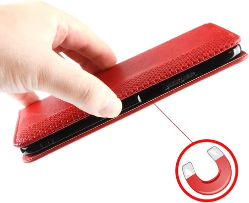 Miniatura 5 de Jielangxin Keji Funda para Xiaomi Poco X3 GT Caso,Funda para Xiaomi Redmi Note 10 Pro 5G/Poco X3 GT Funda de cuero PU Flip Cover Rojo