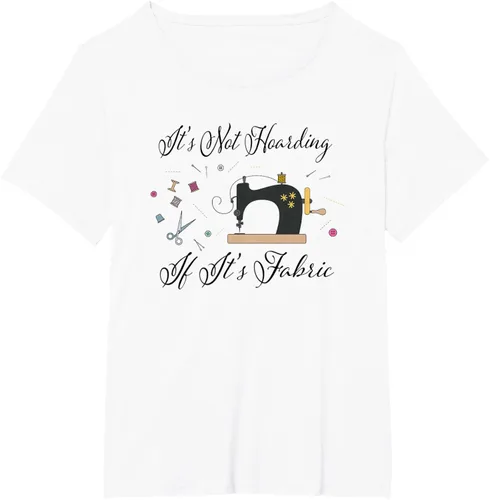 Miniatura 95 de It's Not Hoarding If Its - Camiseta de costura para acolchado, Blanco, S