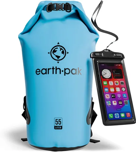 Miniatura 53 de Earth Pak Bolsa Seca Impermeable - Mochila Impermeable de Cierre Enrollable Superior Mantiene el Equipo Seco para Kayak con Funda Impermeable
