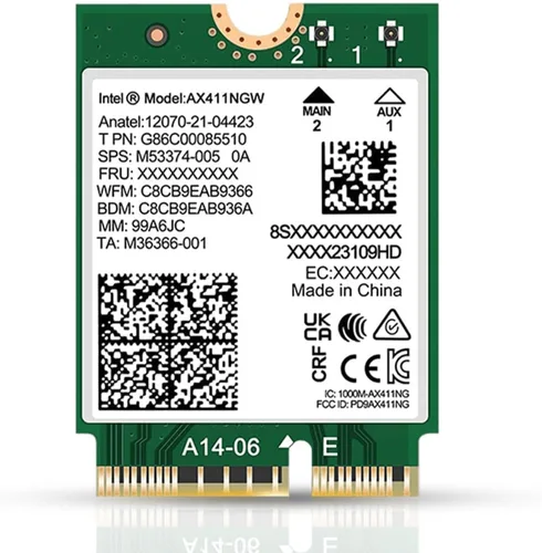 Miniatura 24 de Serie Killer para Intel AX1690i WiFi 6E Adaptador de juegos Actualización de AX411 Tarjeta WiFi CNVio2 M.2 WiFi de alta velocidad de 3.0 Gbps