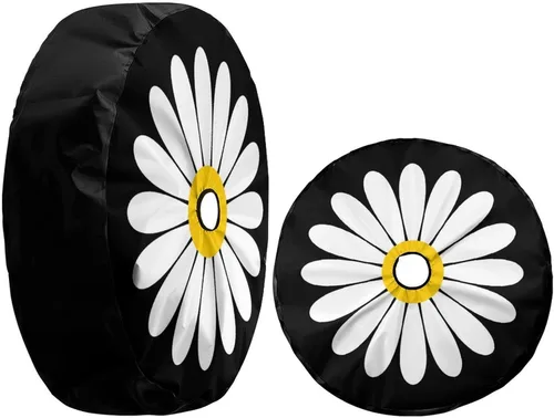 Miniatura 3 de Daisy Flower 003 - Cubierta de neumático de repuesto con orificio de cámara de respaldo para remolque, RV, SUV y muchos vehículos, 17 pulgadas