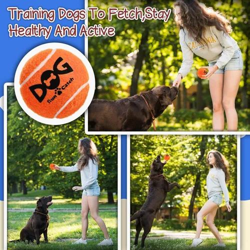 Miniatura 4 de INSUM Squeaky Dog Balls - Pelotas de tenis chirriantes para perros, multicolor, grandes, 3.0 pulgadas, paquete de 4