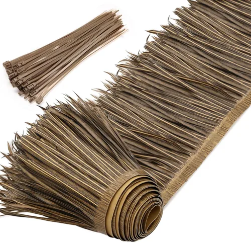 Miniatura 16 de Rollo de paja de palma, rollo de paja de palma, paneles de techo de paja estilo mexicano, techos de paja de tiki hut palapa, césped ciego de pato