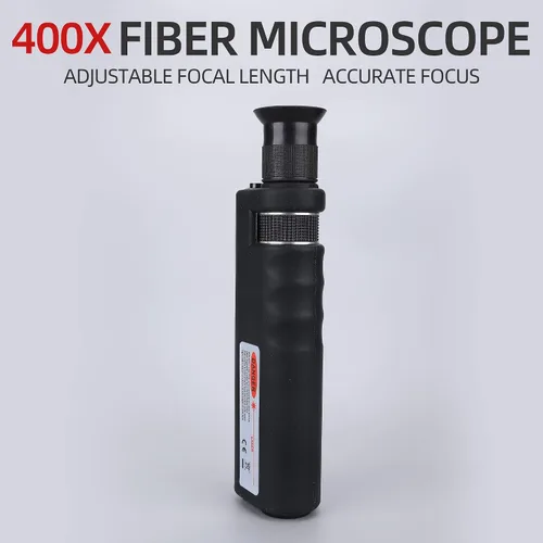 Miniatura 9 de Lupa de fibra óptica de mano 400x microscopio de inspección óptica de fibra LED Iluminación antideslizante caucho 0.098 in SC/FC/ST/0.049 in LC
