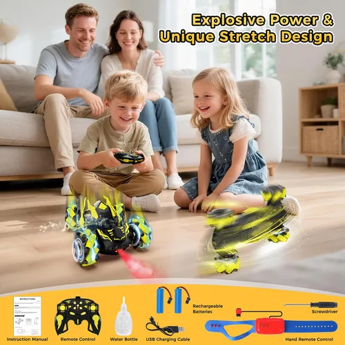Miniatura 8 de Auto de acrobacias RC con detección de gestos, juguetes para niños de 6 a 12 años, auto controlado por gestos de la mano con control remoto