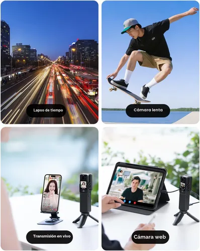 Miniatura 3 de SJCAM C400 4K Travel Vlogging Cámara con tarjeta de 256 GB, cámara corporal de grabación 7H para creadores de YouTube, estabilizador de 6 ejes