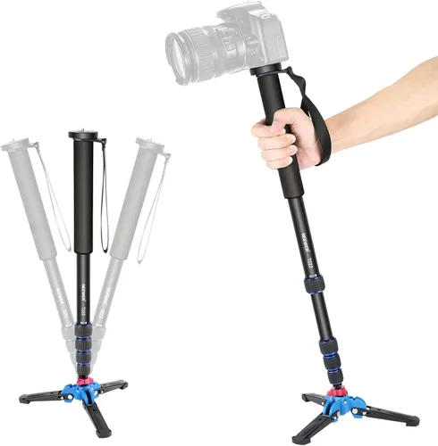 Miniatura 8 de NEEWER Soporte monopie para cámara de 61 pulgadas/61.0 in, poste monopie portátil de video de viaje de aleación de aluminio con adaptador