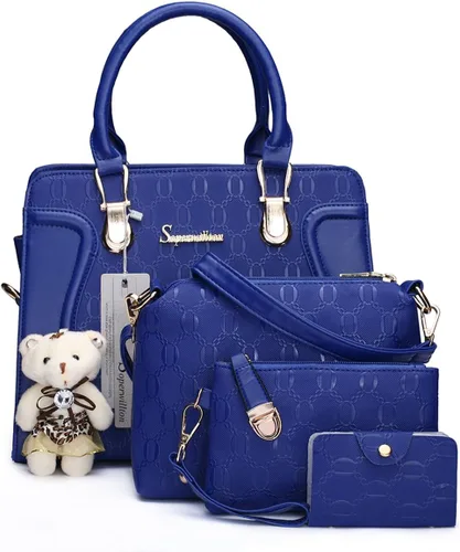 Miniatura 20 de Bolsos de mano de moda para mujer, bolsa de hombro, asa superior, bolsa de mano, juego de 4 piezas