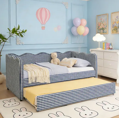Miniatura 15 de Bellemave Cama nido de tamaño completo con cama corrediza, sofá cama, cama nido con cama corrediza para adultos, niños, niñas, adolescentes, cama