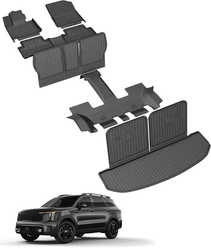Miniatura 24 de Tapete de carga compatible con Kia Sorento 2021-2025 2026 Tapete de maletero con tapete para respaldo de asiento, TPE para todo tipo de clima