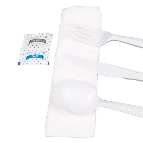 Miniatura 4 de Karat U2202W PP Cubiertos Kits Sal y Pimienta - Blanco (Caja de 250)