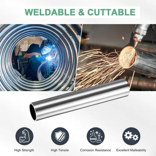 Miniatura 4 de M METERXITY Paquete de 2 tubos de acero inoxidable 304 de 5.906 in, diámetro exterior de 0.059 in de grosor de pared, tubos de acero inoxidable sin