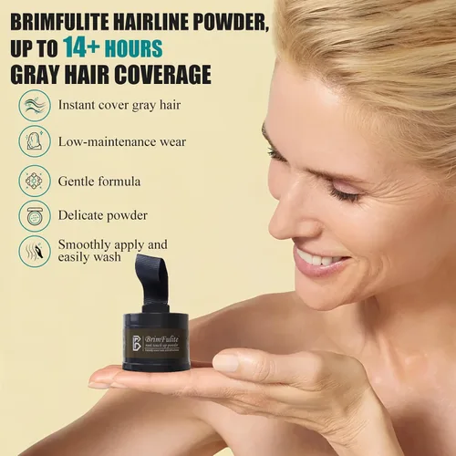 Miniatura 2 de Polvo de retoque de raíz, polvo de cobertura rápida de línea capilar gris para mujeres y hombres, de larga duración y cobertura natural, compacto