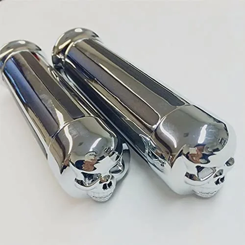 Miniatura 8 de MT080-25-BK Agarres de manubrio estilo calavera negra de 1 pulgada, compatibles con Harley XL 883 Hugger Sportster Cruiser
