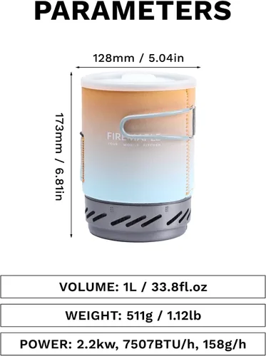 Miniatura 2 de Fire-Maple "Estrella Fija 1" Sistema de Cocina Personal Sistema de Estufa con Quemador de Olla/Chorro y Encendido Eléctrico Ideal para Multi
