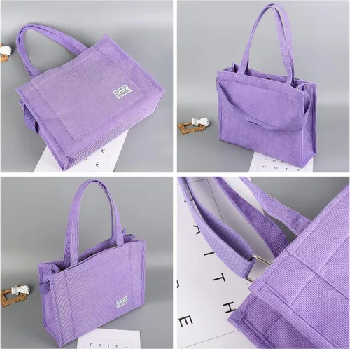 Miniatura 3 de Valleycomfy Bolsos de mano de pana casuales vintage para mujer, bolso cruzado para mujer, bolso de hombro de viaje, bolso ecológico