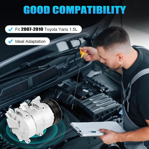 Miniatura 3 de Compresor de aire acondicionado y embrague para Toyota Yaris 1.5L 2007 2008 2009 2010 CO 11078C, aire acondicionado compresor de CA y Cluth CO