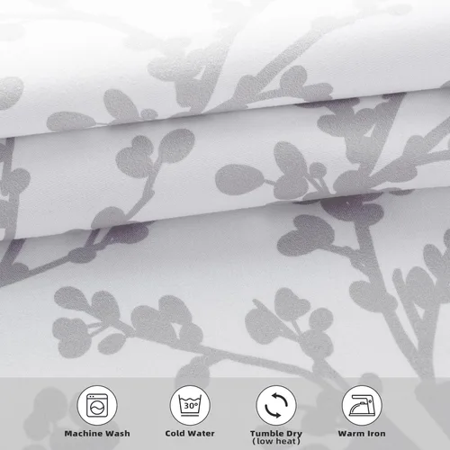Miniatura 3 de DriftAway Cenefas opacas de 18 pulgadas gris y blanco para ventanas, dormitorio, sala de estar, bolsillo para cortinero, árbol de granja, rama