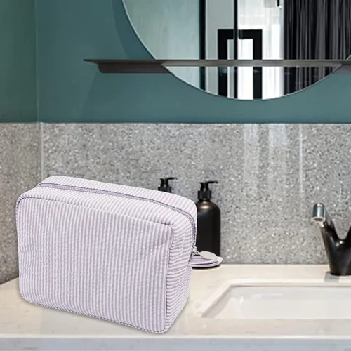 Miniatura 7 de GFU Bolsa de maquillaje grande con cremallera de viaje, organizador de artículos de tocador para mujeres y niñas
