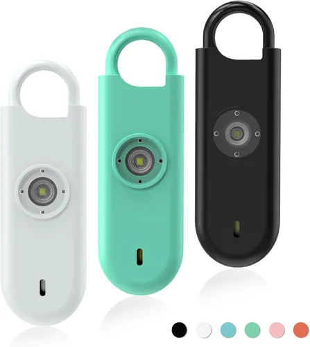 Miniatura 17 de Fauxomor Alarma de Seguridad Personal de 140dB para Mujeres, Paquete de 9 Alarmas de Protección Seguras Llavero con Luz Estroboscópica y Aviso