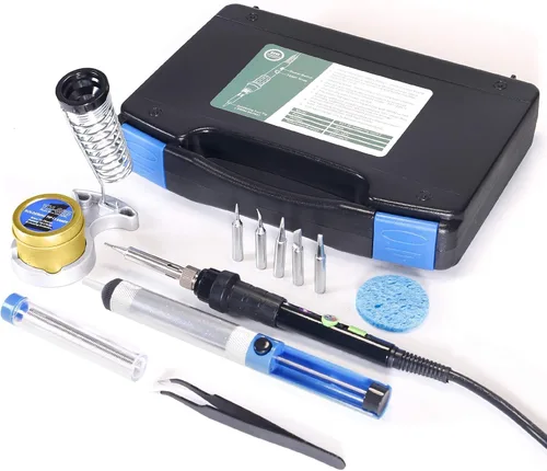 Miniatura 2 de YIHUA 947-III Kit de soldador manual con tapete de reparación electrónica M180 de 17.32 x 12.20 pulgadas con soporte para hierro, kit de limpieza